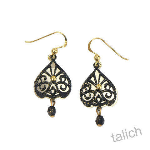 Adajio,Earrings,-,Gold,and,Black,Scroll,Teardrop,with,Bead,Adajio Earrings, Adajio earrings Sienna Sky, Adajio Jewelry, Adajio Colorado