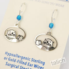 Sienna Sky Earrings - Sea Otter in Oval Frame - product images 2 of 4
