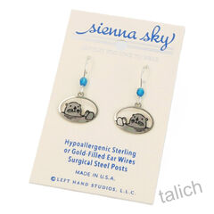 Sienna Sky Earrings - Sea Otter in Oval Frame - product images 3 of 4