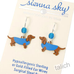 Sienna Sky Earrings - Dachshund in Blue Sweater - product images 3 of 4