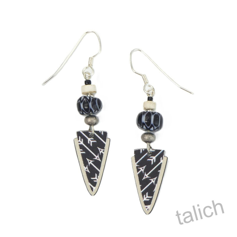 Lemon Tree - Black And White Arrow Drop Earrings - product image 