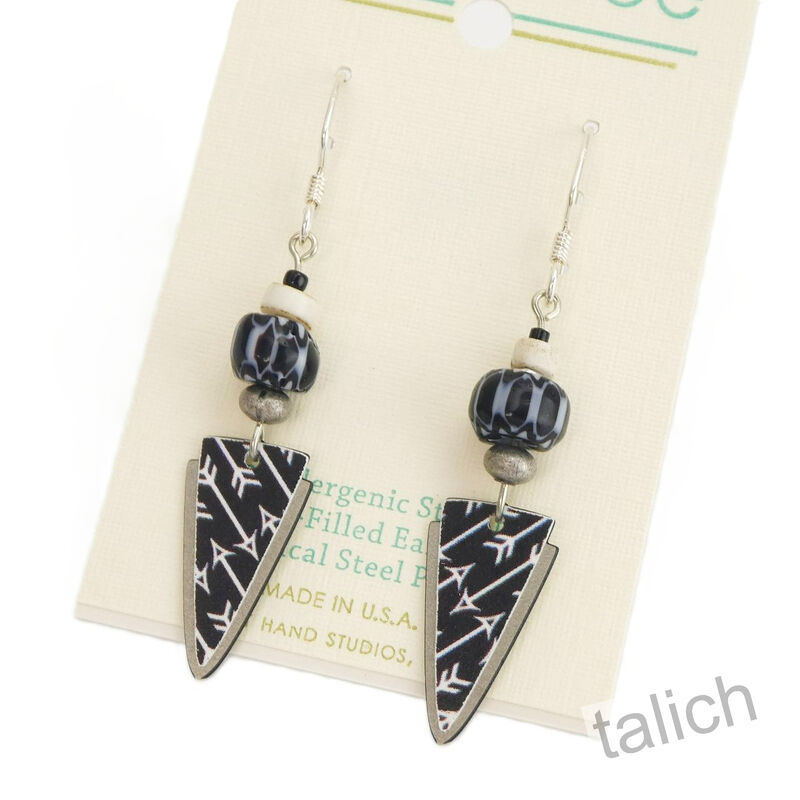 Lemon Tree - Black And White Arrow Drop Earrings - product image 