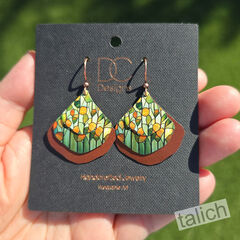 DC Designs - Stained Glass Layered Wide Teardrop Earrings HM01GE - product images 4 of 4