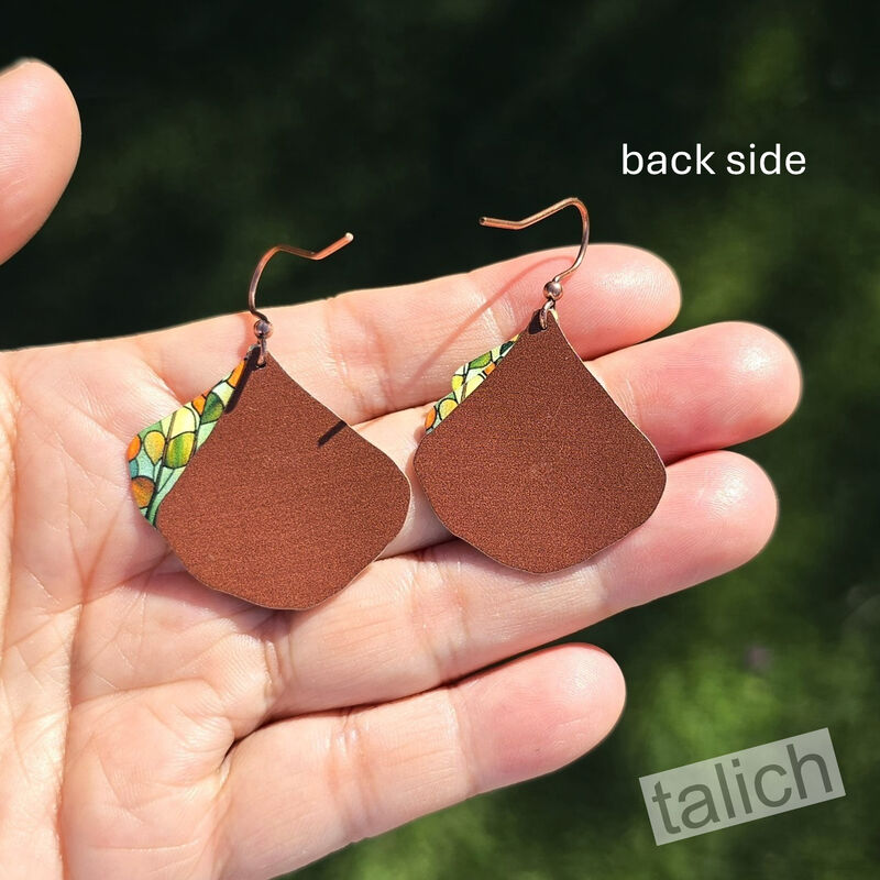 DC Designs - Stained Glass Layered Wide Teardrop Earrings HM01GE - product image 