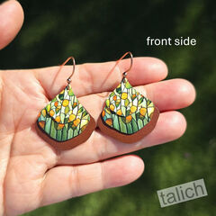 DC Designs - Stained Glass Layered Wide Teardrop Earrings HM01GE - product images 2 of 4