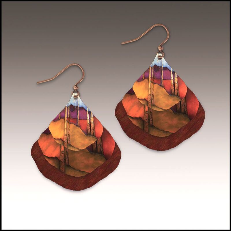 DC Designs - Trees and Hills Layered Wide Teardrop Earrings SH01GE - product image 