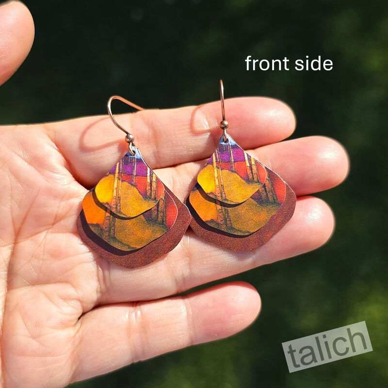 DC Designs - Trees and Hills Layered Wide Teardrop Earrings SH01GE - product image 