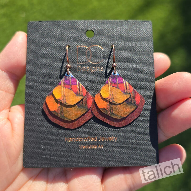 DC Designs - Trees and Hills Layered Wide Teardrop Earrings SH01GE - product image 