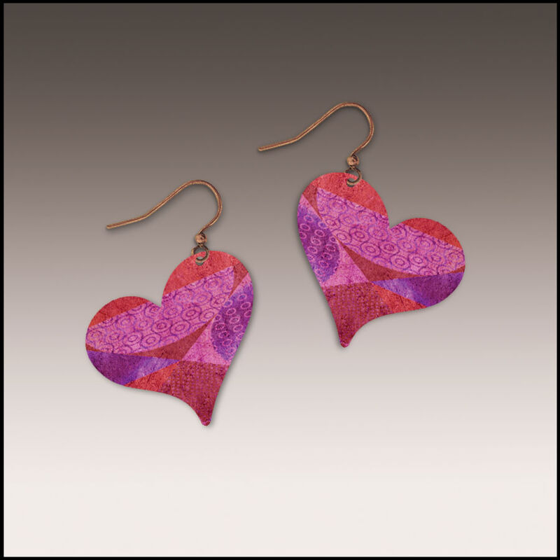 DC Designs - Sideways Pink Heart Drop Earrings - product image 