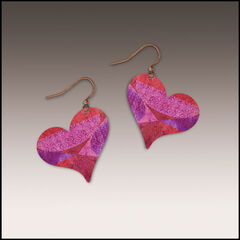 DC Designs - Sideways Pink Heart Drop Earrings - product images 1 of 4