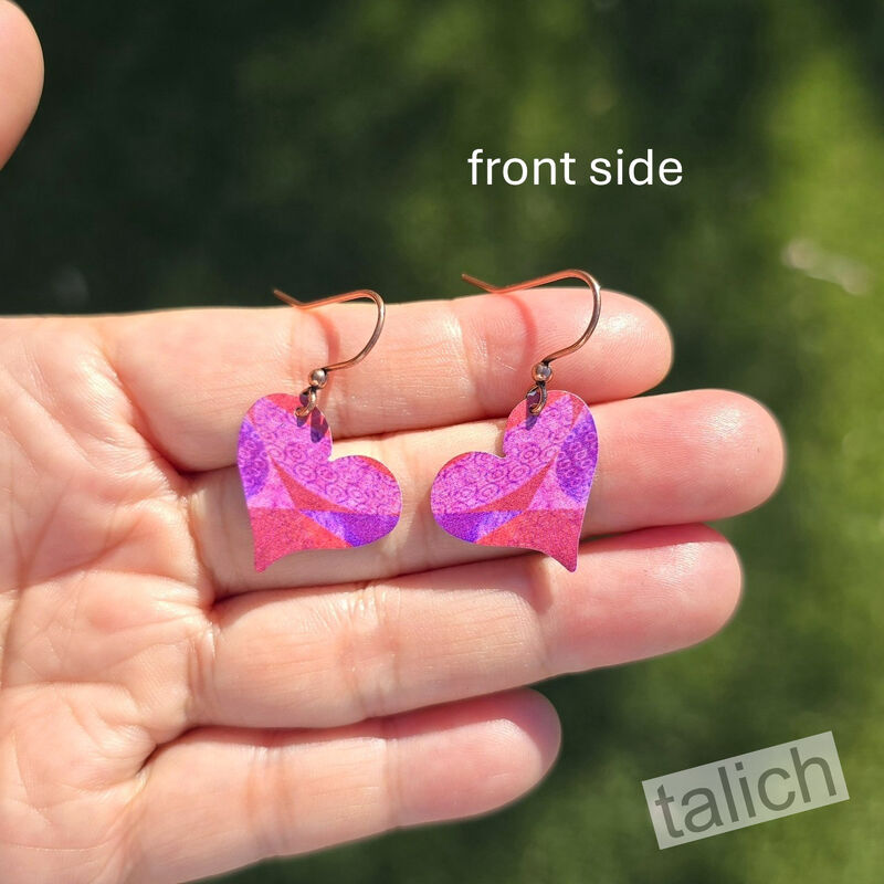 DC Designs - Sideways Pink Heart Drop Earrings - product image 