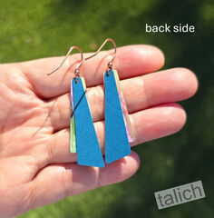 DC Designs - Multicolor Abstract Art Layered Long Copper Drop Earrings 3NTE - product images 3 of 4