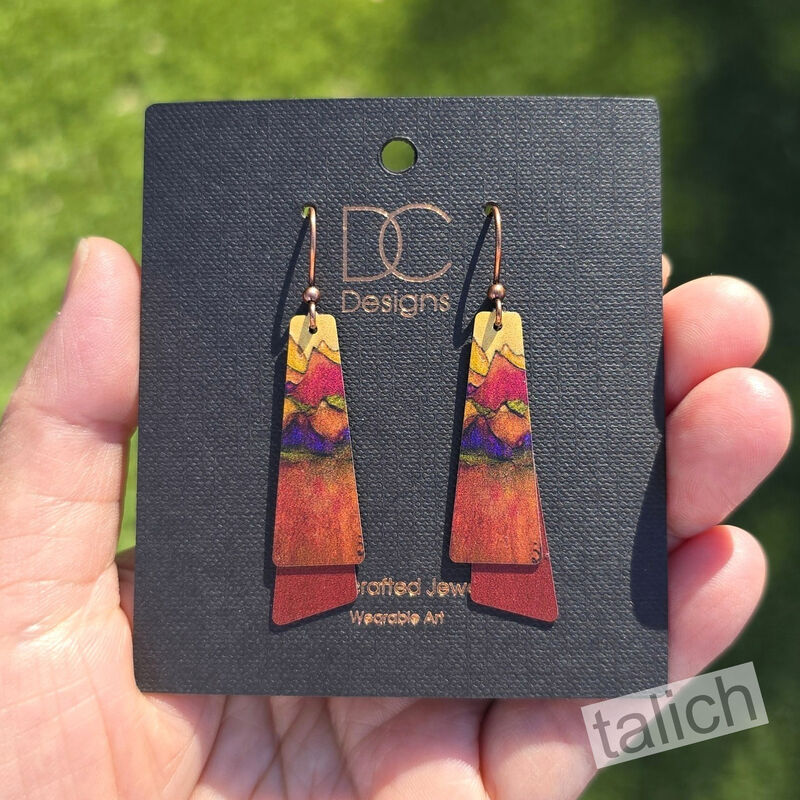 DC Designs - Desert Mountains Art Layered Long Drop Earrings SH17TE - product image 