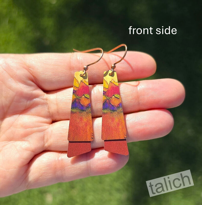 DC Designs - Desert Mountains Art Layered Long Drop Earrings SH17TE - product image 