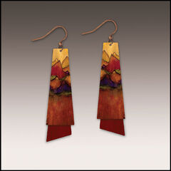 DC Designs - Desert Mountains Art Layered Long Drop Earrings SH17TE - product images 1 of 4