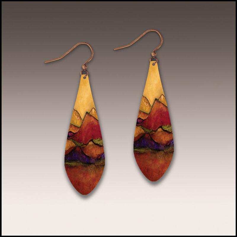 DC Designs - Desert Mountains Art Print Long Teardrop Earrings - product image 