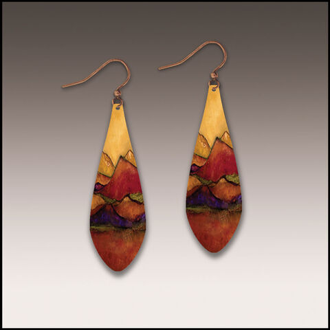 DC,Designs,-,Desert,Mountains,Art,Print,Long,Teardrop,Earrings,DC Designs Jewelry, Art Print Earrings, DC Designs Earrings, Handmade Colorado