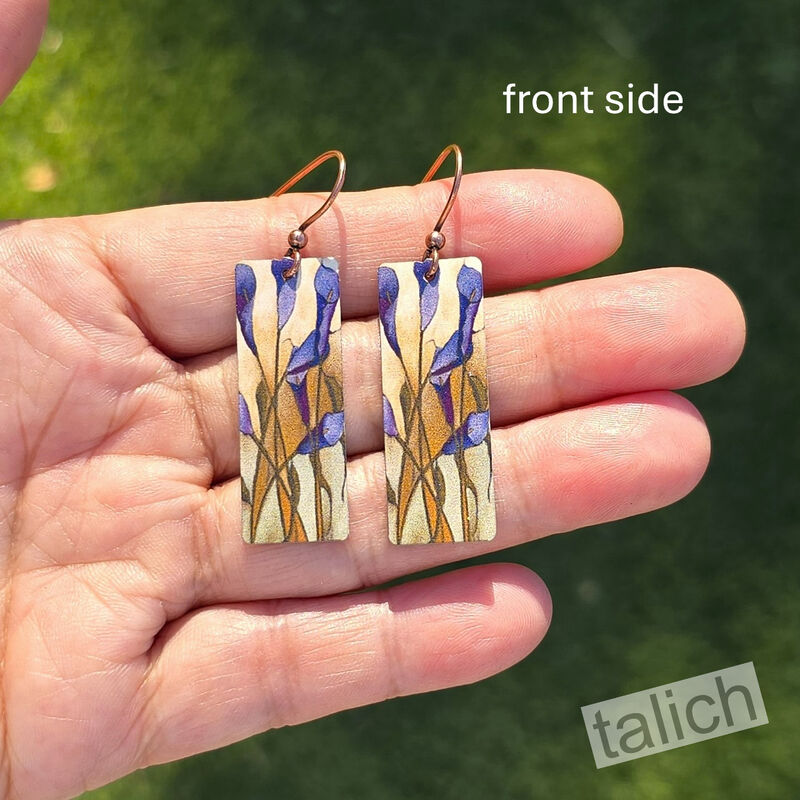 DC Designs - Calla Lily Art Print Long Rectangle Earrings SH19CE - product image 