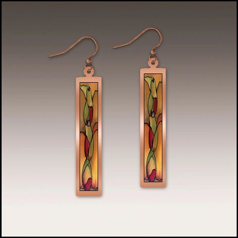 DC,Designs,-,Abstract,Pears,Fine,Art,Print,Copper,Frame,Linear,Long,Column,Earrings,DC Designs Jewelry, Art Print Earrings, DC Designs Earrings, Handmade Colorado