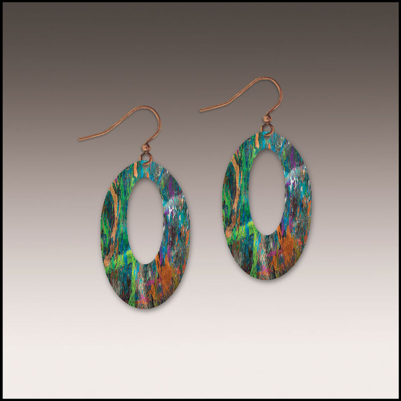 DC Designs - Green Moss Open Oval Earrings - product image 
