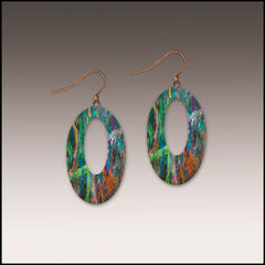 DC Designs - Green Moss Open Oval Earrings - product images 1 of 4