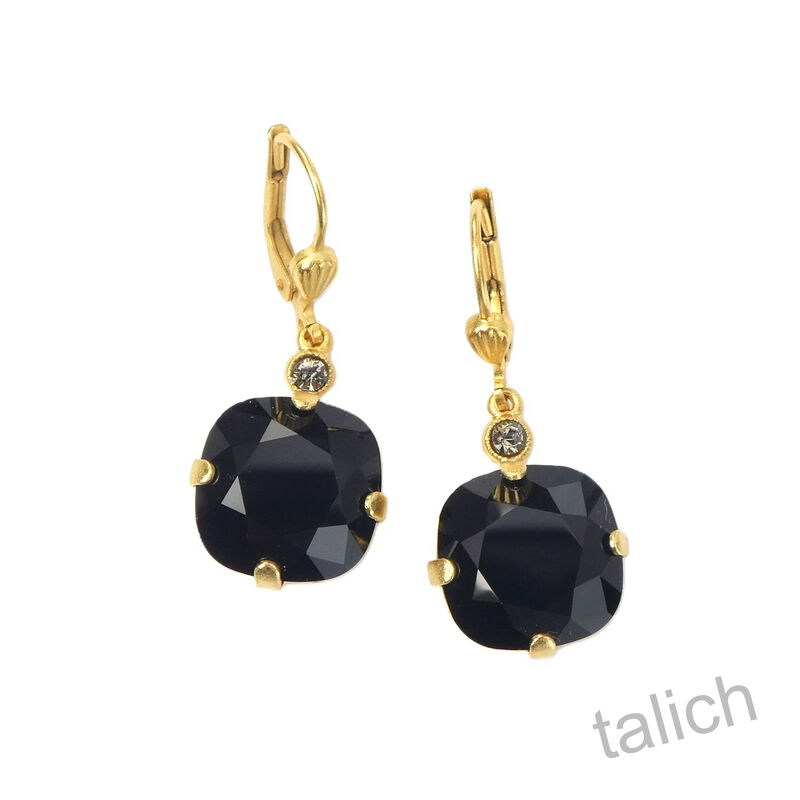 Catherine Popesco Large Crystal Earrings in Black Jet - product image 