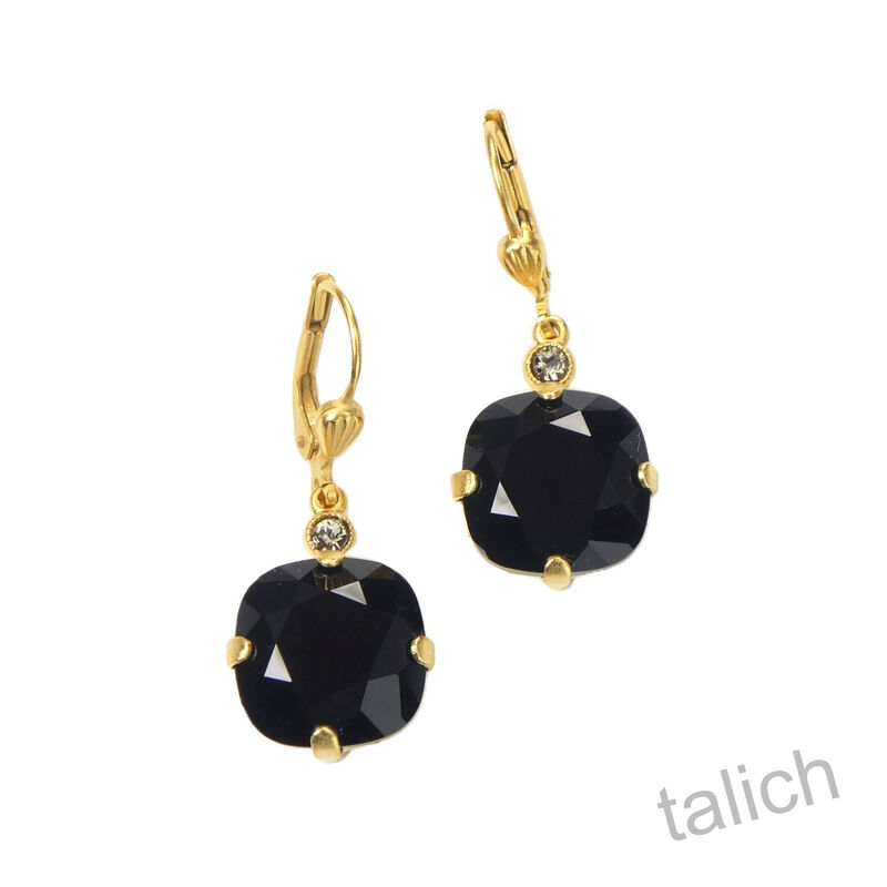 Catherine Popesco Large Crystal Earrings in Black Jet - product image 