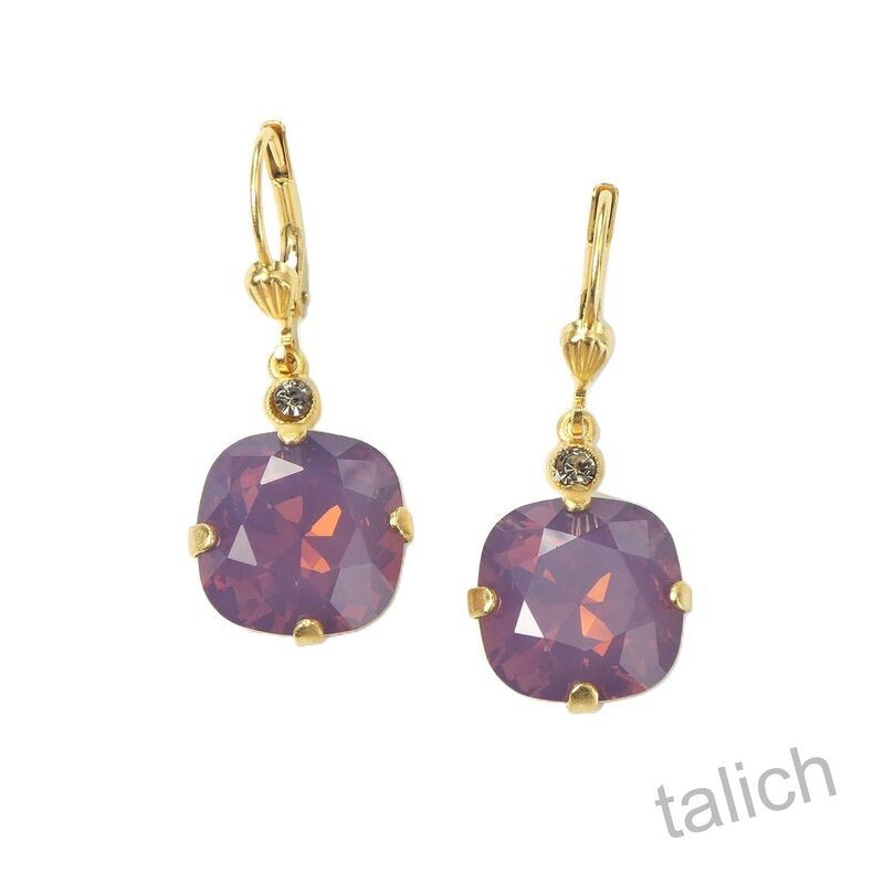 Catherine Popesco Large Crystal Earrings in Lavender - product image 