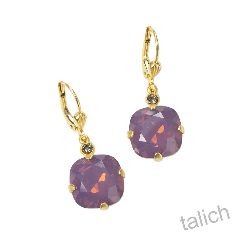 Catherine Popesco Large Crystal Earrings in Lavender - product image 