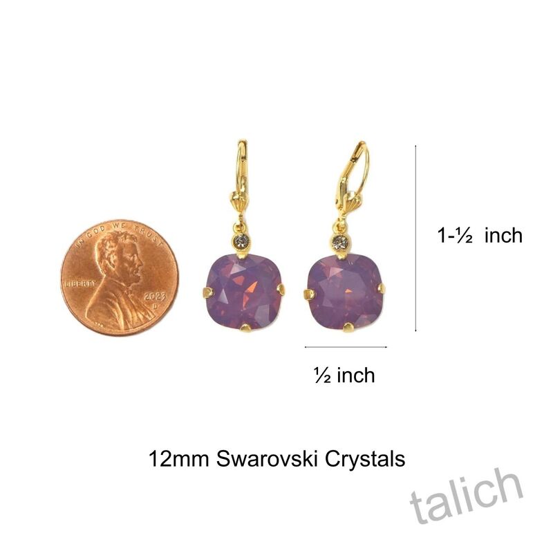 Catherine Popesco Large Crystal Earrings in Lavender - product image 