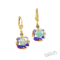 Catherine Popesco Large Crystal Earrings in AB Clear Crystal - product images 2 of 3