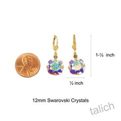 Catherine Popesco Large Crystal Earrings in AB Clear Crystal - product images 3 of 3