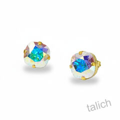 Catherine Popesco Large Crystal Post Earrings in AB Clear Crystal - product images 4 of 5