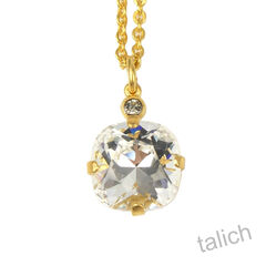 Catherine Popesco Round Crystal Pendant Necklace in Clear - product images 1 of 5