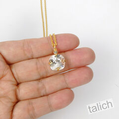 Catherine Popesco Round Crystal Pendant Necklace in Clear - product images 4 of 5