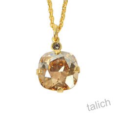 Catherine Popesco Round Crystal Pendant Necklace in Champagne - product images 1 of 5