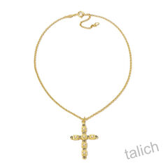 Catherine Popesco Cross Pendant Necklace With Pearl and Swarovski Crystals - product images 3 of 6