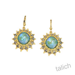 Catherine Popesco Crystals Starburst Earrings in Silky Sage - product images 1 of 5