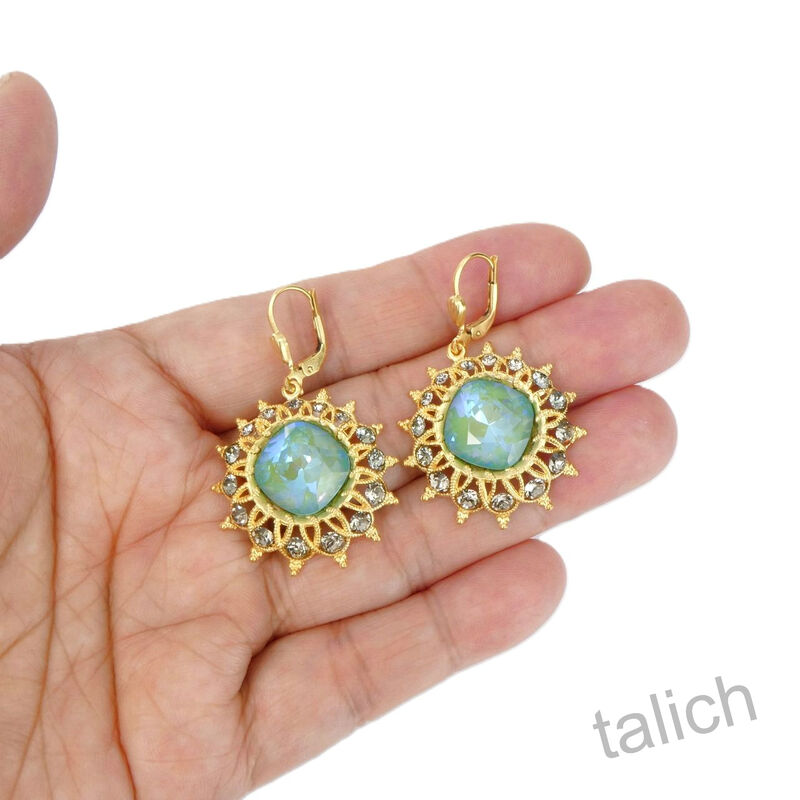 Catherine Popesco Crystals Starburst Earrings in Silky Sage - product image 