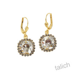 Catherine Popesco Stone Border Crystal Earrings in Shade - product images 2 of 5