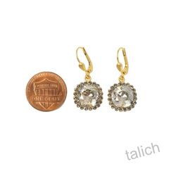 Catherine Popesco Stone Border Crystal Earrings in Shade - product images 4 of 5