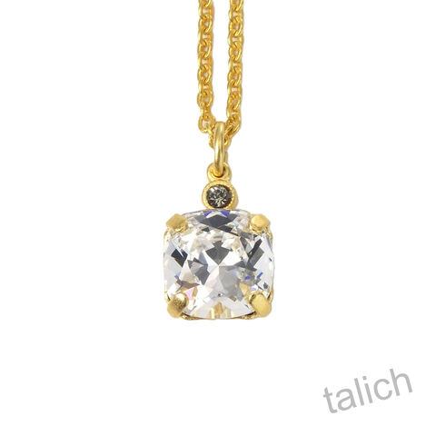 Catherine,Popesco,Small,Square,Crystal,Pendant,Necklace,in,Clear,Catherine Popesco Small Square Crystal Pendant Necklace in Petal, La Vie Parisienne Necklace, Catherine Popesco Jewelry, Catherine Popesco Paris