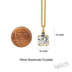 Catherine Popesco Small Square Crystal Pendant Necklace in Clear - product images 4 of 6