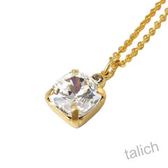 Catherine Popesco Small Square Crystal Pendant Necklace in Clear - product images 2 of 6