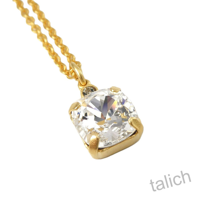 Catherine Popesco Small Square Crystal Pendant Necklace in Clear - product image 