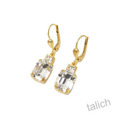 Catherine Popesco Small Emerald Cut Crystal Drop Earrings - product images 3 of 5