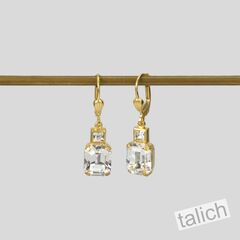 Catherine Popesco Small Emerald Cut Crystal Drop Earrings - product images 5 of 5