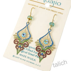 Adajio Earrings - Ornate Deco Drop with Crystal Beads - product images 3 of 5