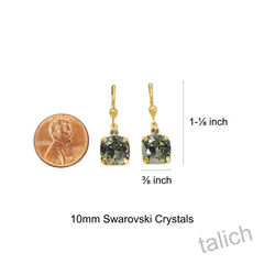 Catherine Popesco Square Swarovski Crystals Drop Earrings in Black Diamond - product images 4 of 4