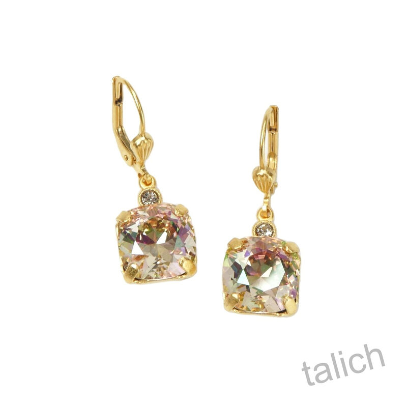 Catherine Popesco Square Crystal Earrings in Champagne AB - product image 